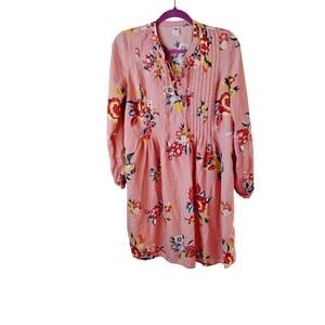 Old Navy Small Women's Long Sleeve Midi Dress Tropical Floral Summer V Neck